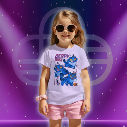 KPop Demon Hunters Derpy Tiger Kids Shirt 
