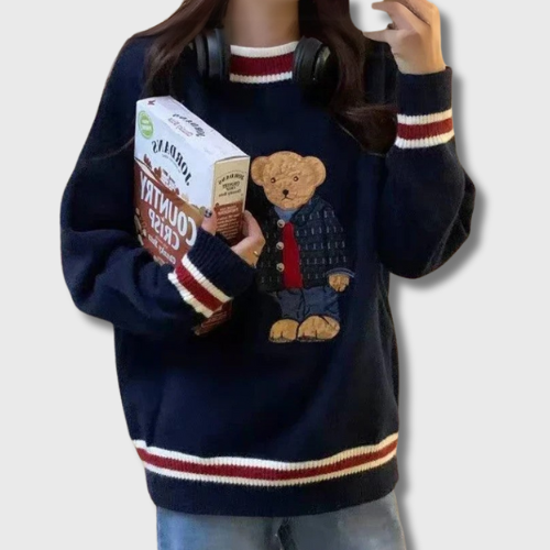 Navy Blue Korean Sweater