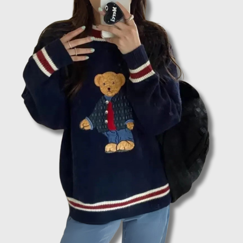 Navy Blue Korean Sweater
