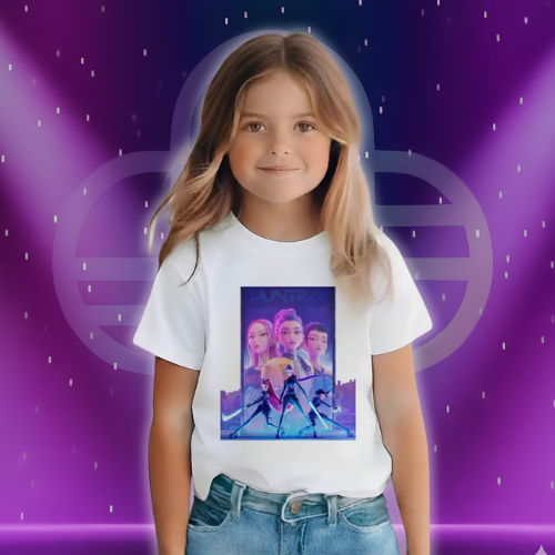 KPop Huntrix Demon Hunters Anime Shirt for Kids