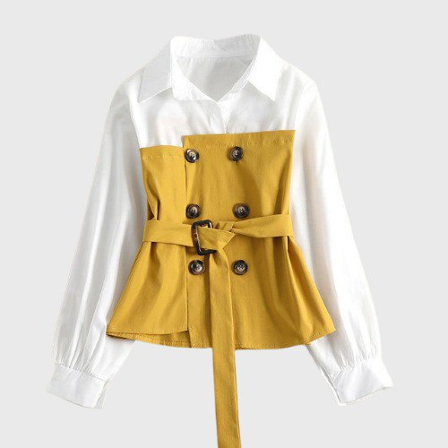 Korean Blouse with Belt Design