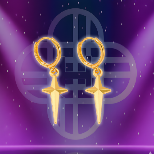 KPop Demon Hunters Jinu Cross Stars Dangle Earrings