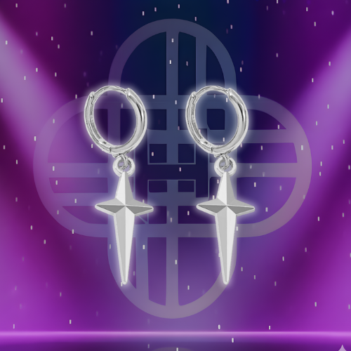 KPop Demon Hunters Jinu Cross Stars Dangle Earrings