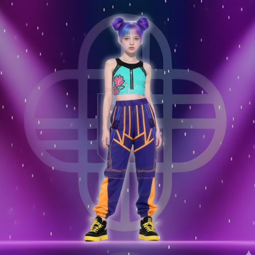 Kids KPop Huntrix Zoey Outfit Cosplay