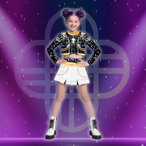 Kids KPop Huntrix Zoey Outfit Cosplay