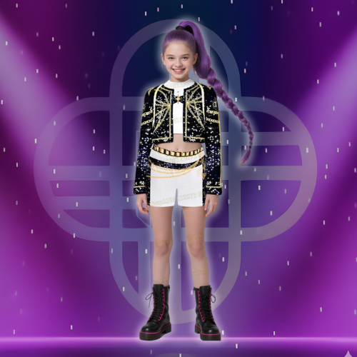 Kids KPop Huntrix Rumi Outfit Cosplay
