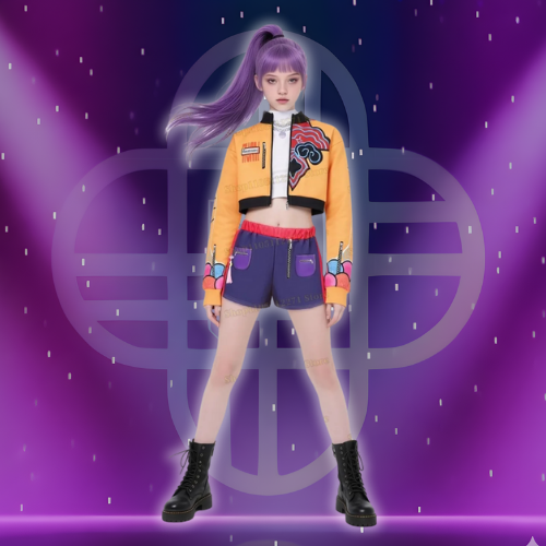 Kids KPop Huntrix Rumi Outfit Cosplay