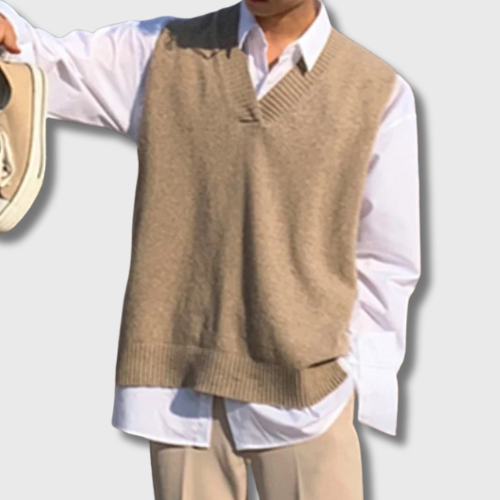 Korean Men's V-Neck Pullover