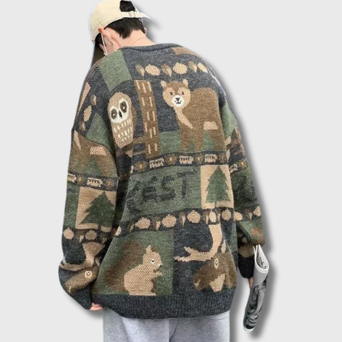 Korean Printed Men's Pullover