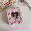 3 Inch Kpop Photo Album Notebook Cover Mini Binder Photocards Storage Collect Hollow Cherry Print Photocard Holder Stationary