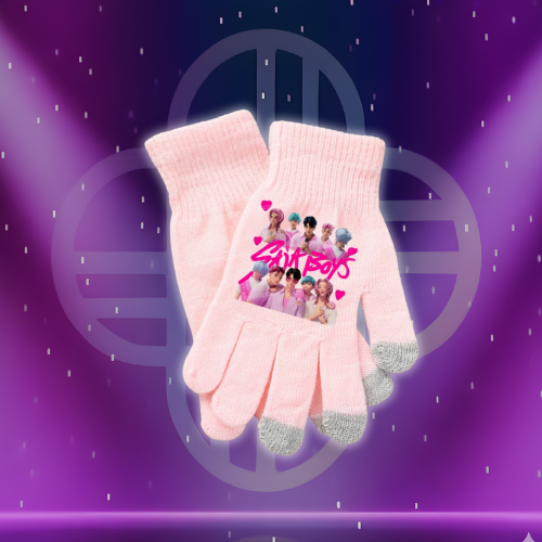 KPop Demon Hunters Pink Gloves for Girls