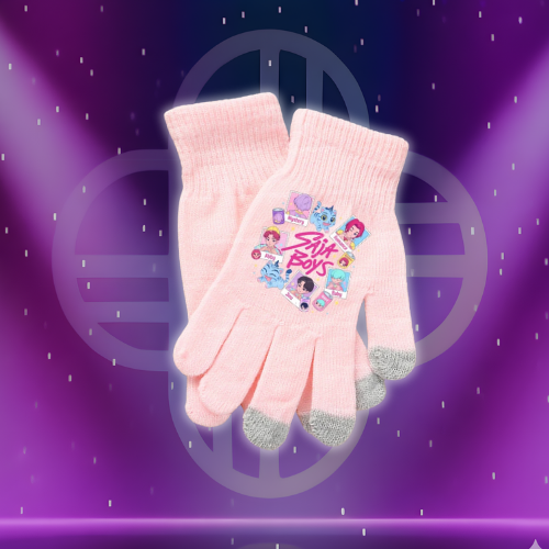 KPop Demon Hunters Pink Gloves for Girls