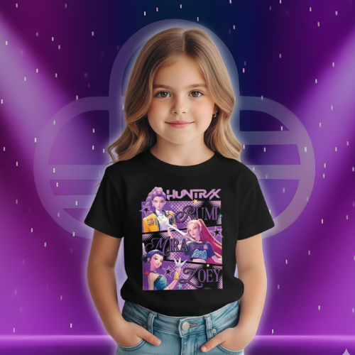 Demon Hunters Huntrix Black Shirt for Kids