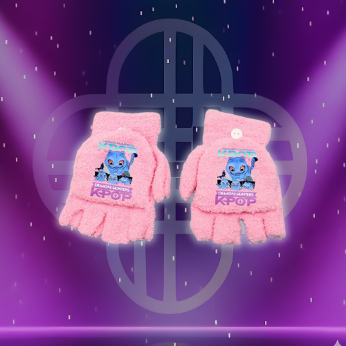 Kawaii Demon Hunters Girl's Half Finger Gloves 
