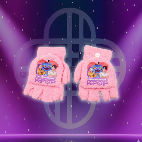Kawaii Demon Hunters Girl's Half Finger Gloves 