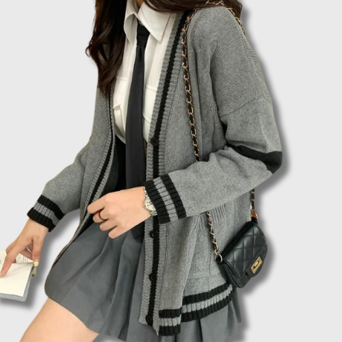Gray Cardigan Pullover