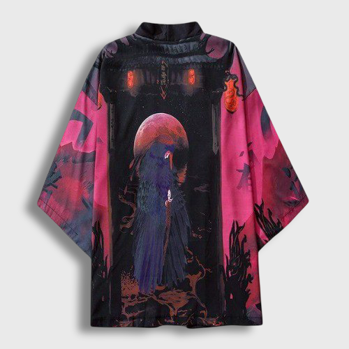 Kimono Cardigan Red Moon