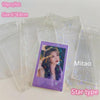 5pcs /lot Korea Kpop Photocards Protector Storage Bag Transparent Sleeves Card Holder With Chain School Korean Stationery