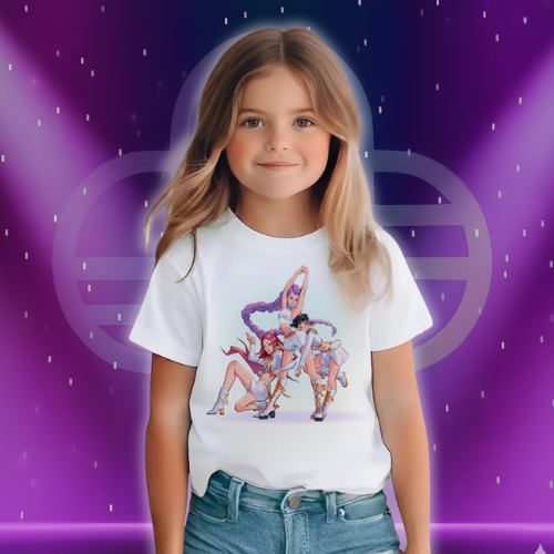 KPop Huntrix Demon Hunters Anime Shirt for Kids