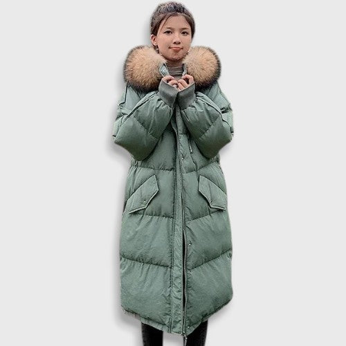 Women's Down Jacket with Fur Collar