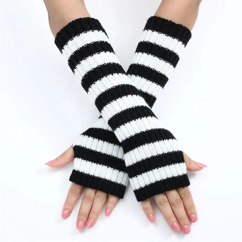 Long Striped Mittens