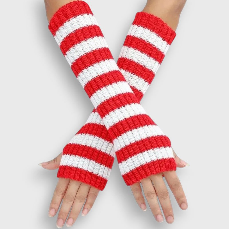 Long Striped Mittens