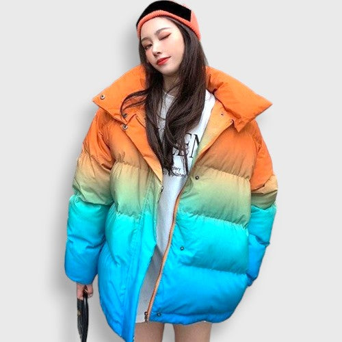 Tricolor Gradient Down Jacket