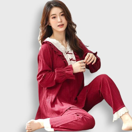 Red Korean Women's Pajamas