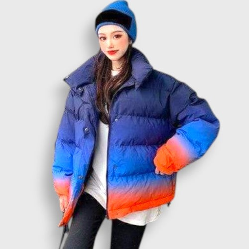 Tricolor Gradient Down Jacket