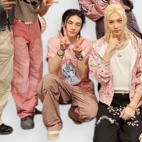 Pantalon Large Rose KPOP | Hyunjin StrayKids