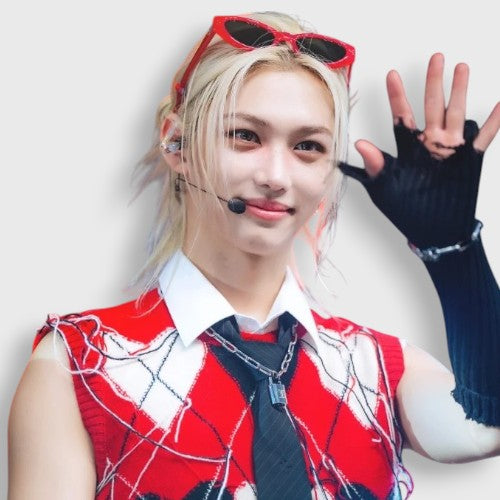 Lunettes de Soleil Ovales Rouge | Felix Stray Kids