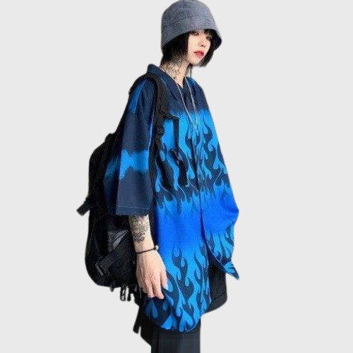 Korean Blue Fire Shirt