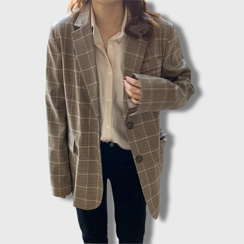 Korean plaid blazer