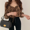 Blouse Coreenne Sexy Marron