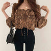 Blouse Coreenne Sexy Marron