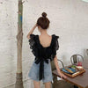 Blouse Korean Top Backless