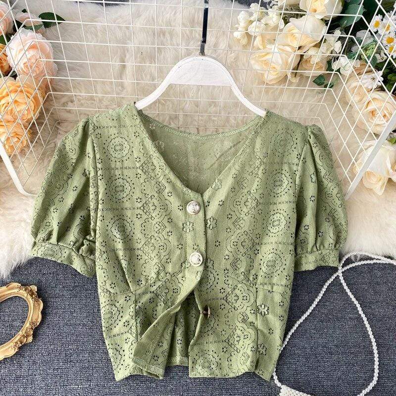 Chemisier Coreen Court à Broderie