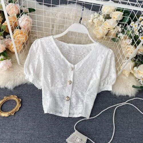 Chemisier Coreen Court à Broderie