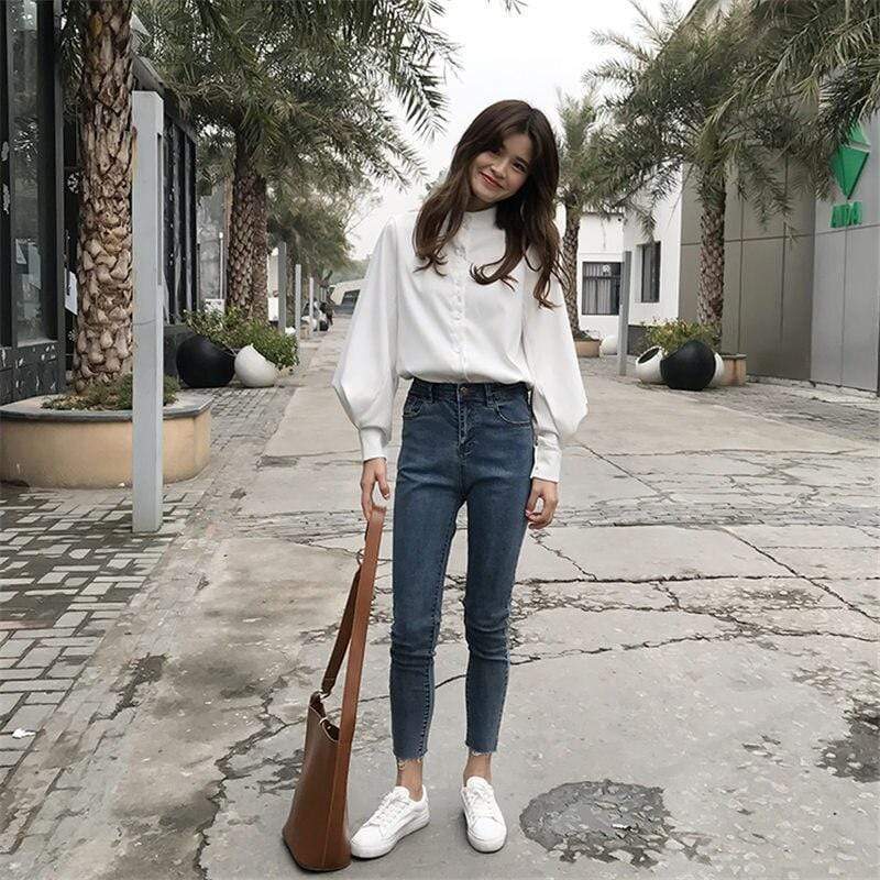 Chemisier Ulzzang Blanc