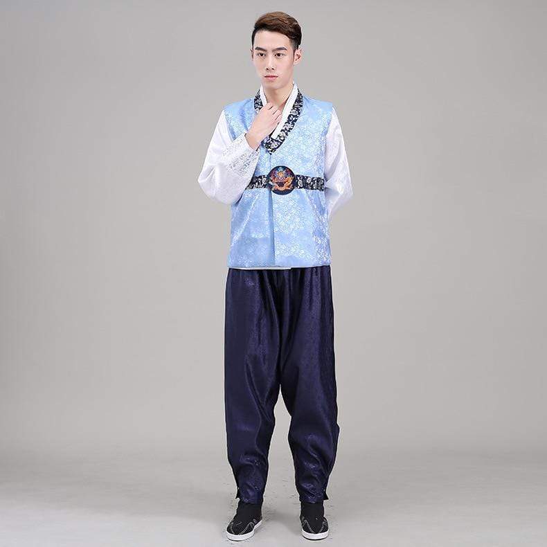 Hanbok Homme Bleu