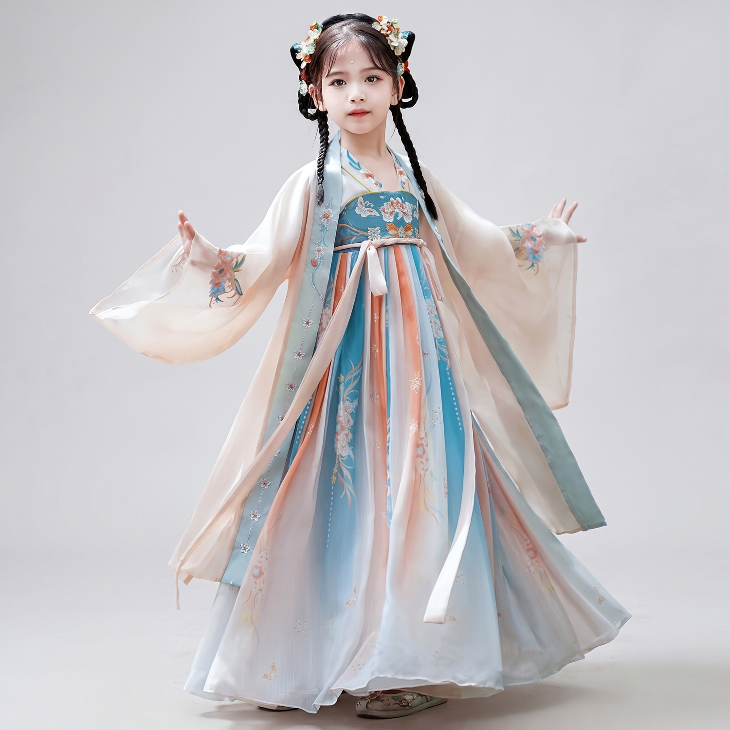 Girls Hanfu Dress Butterfly