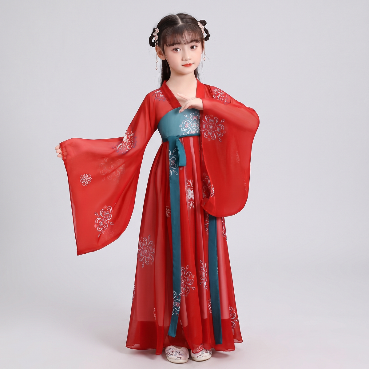 Red Hanfu Dress for Girls