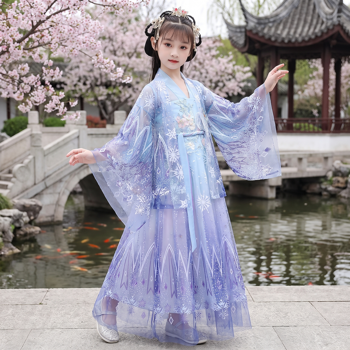 Blue Hanfu Dress for Girls