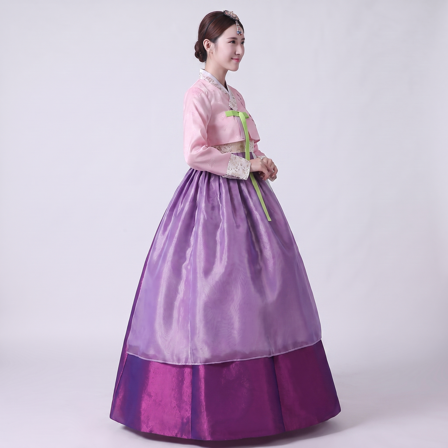 Purple Korean Hanbok Dress for Women