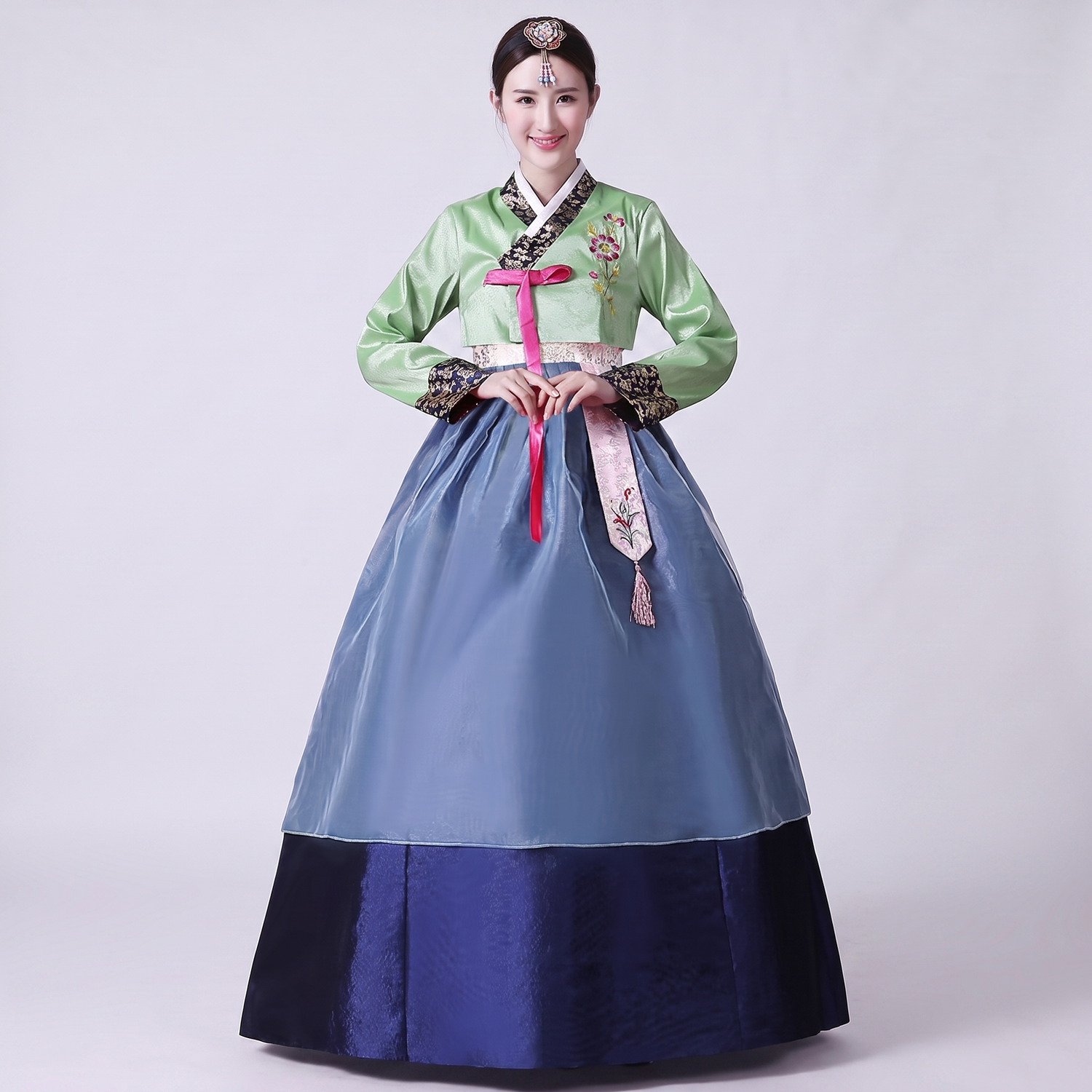 Green and Blue Hanbok Dress
