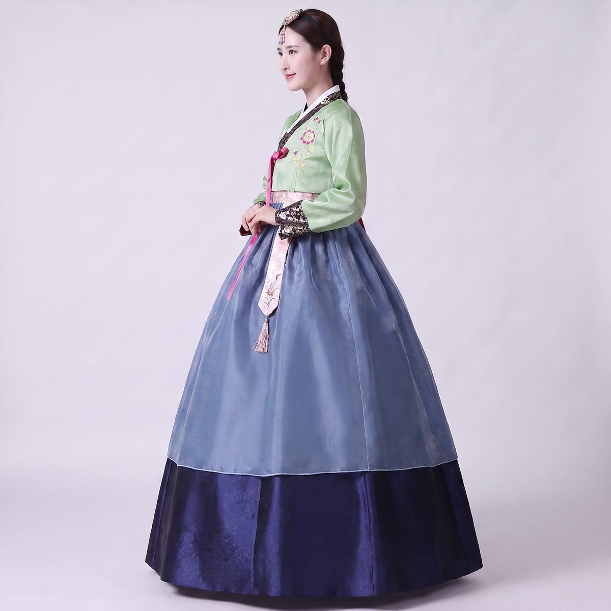 Green and Blue Hanbok Dress