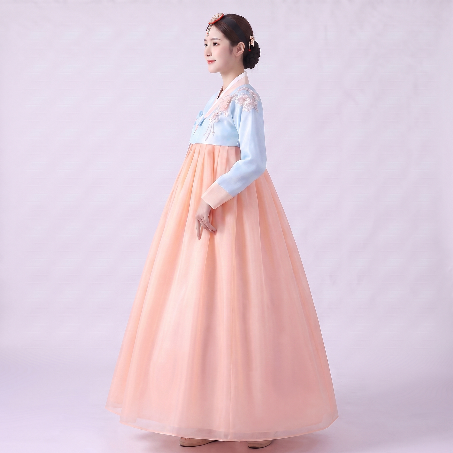 Peach Korean Hanbok Dress