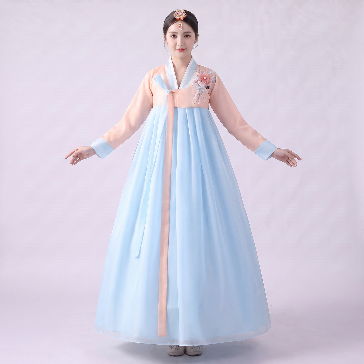 Sky Blue Hanbok Women