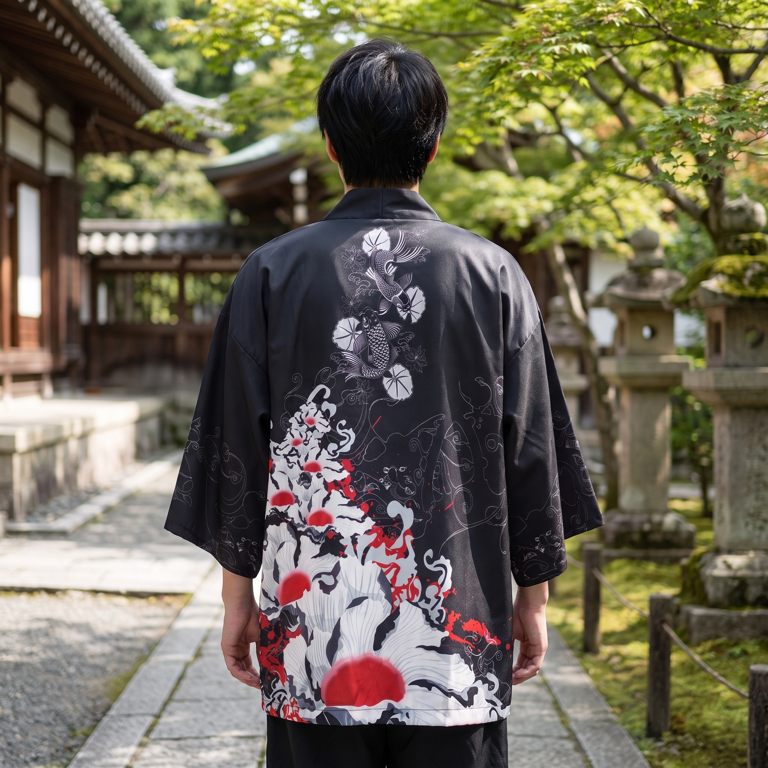 Kimono Streetwear Flores Rojas