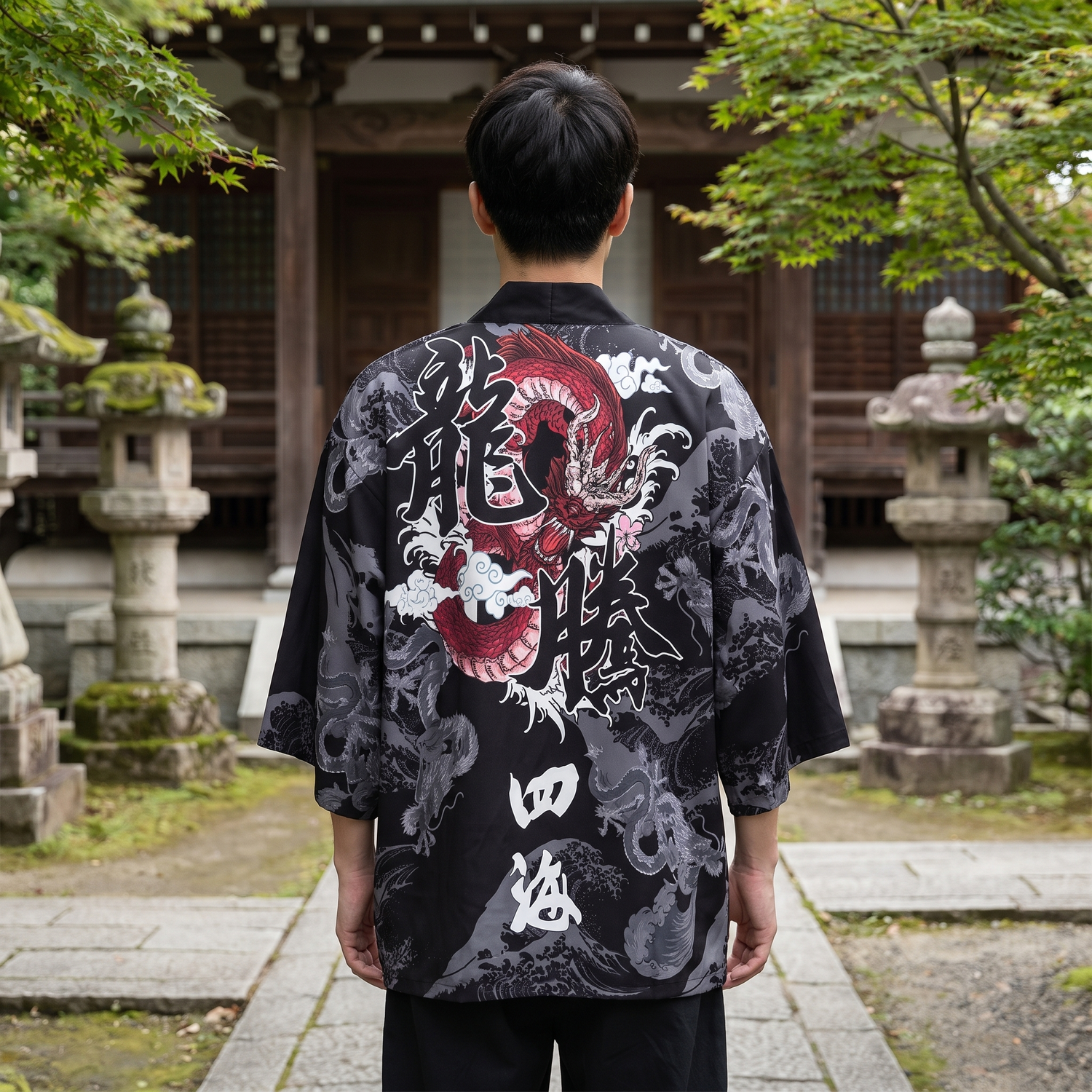 Kimono Streetwear Dragón Rojo